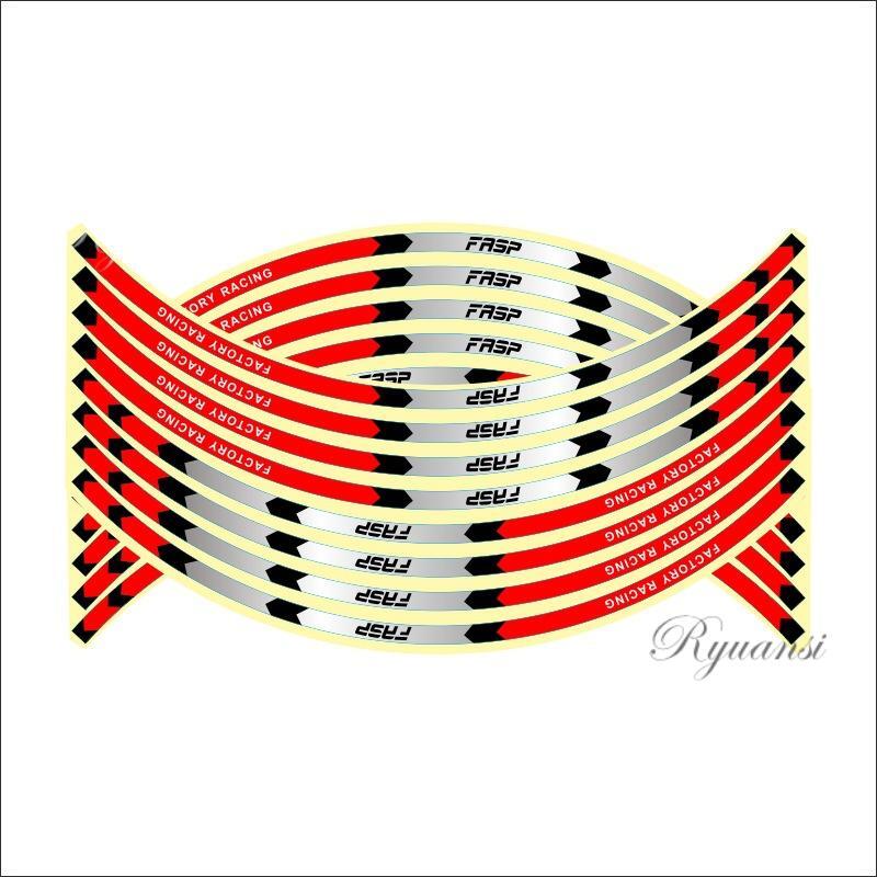 16Pcs Reflective Strip Stickers Wheel Hub Rim Stripe Tape Decal Car Accessories