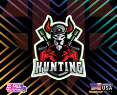 DEVIL HUNTING STICKER ,USA VINYL DECAL CAR LAPTOP,ETC, 6YEARS RESS +FREE GIFT