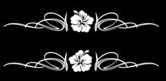 Hot Rod Hibiscus Pinstripe Decals – 1 Color – 15″ x 2″ – Set of 2 – Ships Free!
