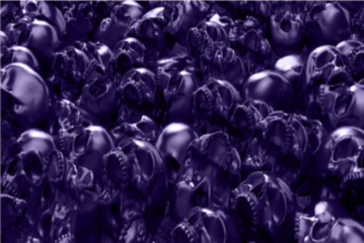 Purple 3D Skulls Pile 24×36 Graphic Decal Vinyl Bike Scooter Motorcycle Car Wrap
