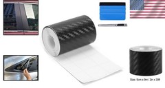 3D Carbon Fiber Vinyl Wrap 2in x 30ft Chrome Black Outdoor Car Wrap