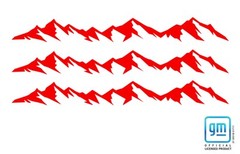Chevy Silverado Red Mountain Range Emblem Enhancement Decals 2019-2025 Set of 3