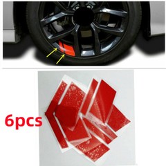 6PCS Red Reflective For 16″-21″ Car Wheel Rim Vinyl Decal Sticker Mark Universal