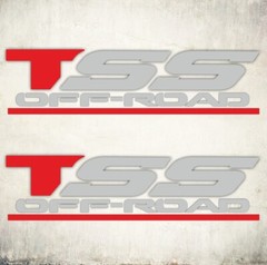 TSS OFF ROAD DECALS STICKERS, red and gray (SET)