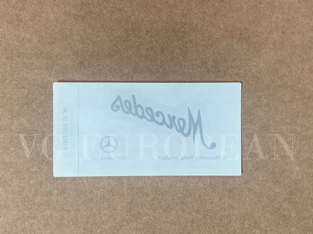 Mercedes-Benz Genuine “Mercedes Benz” Signed Window Glass Sticker Label Decal NE