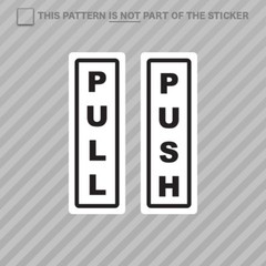 2 Piece Push Pull Door Sign Sticker Self Adhesive Vinyl