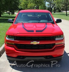 FLOW | 2016-2018 Chevy Silverado Vinyl Decals Side & Hood Stripes 3M Wet Install