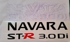 Tailgate sticker / decal 750mm x 110mm Black etc, suits Nissan NAVARA