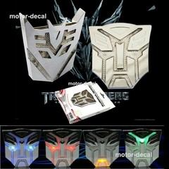Solar LED 3D Flash Light Transformers AUTOBOTS DECEPTICONS Motor Car Body Emblem