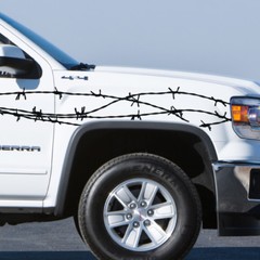 2- 197″ x 20″ Barbed Wire Side Graphic Vinyl Decal Sticker Car Truck Van Vehicle
