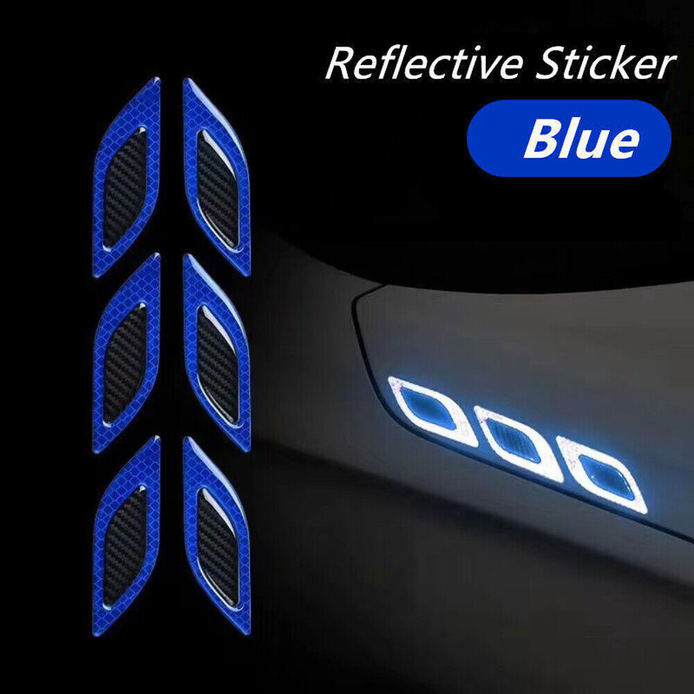 6PCS Auto Car Door Sticker Reflective Tape Safety Warning Decal Universal