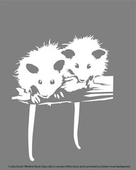 Animals – Wildlife – Awesome ‘Possums – Die Cut Vinyl Window Decal – Black/White