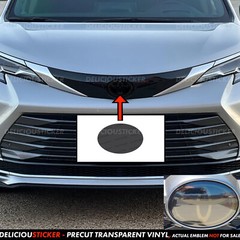 For Sienna 2021-2024 Dark Smoke PreCut Tint Overlay Front Emblem Decal ppf Vinyl