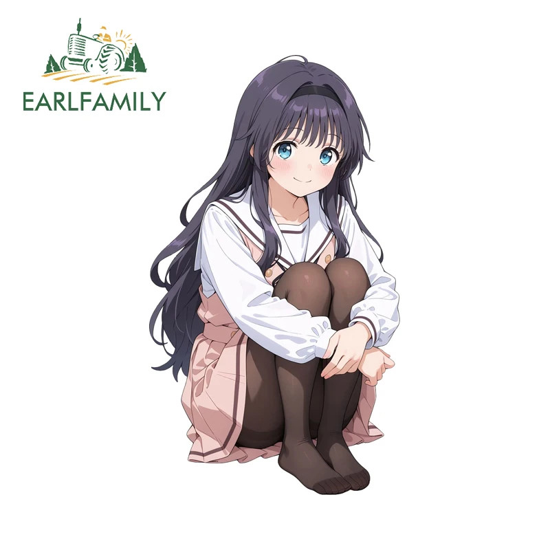 EARLFAMILY Kaoruko Waguri Sitting Creative Stickers Hot Anime Theme Decal