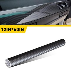 12” x 60” 7D Black Gloss Carbon Fiber Vinyl Film Wrap Bubble Free Air Release