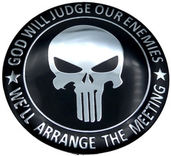 1x 2nd Amendment God Will Judge Decal Sticker Emblem Metal Dome Auto Car Truck