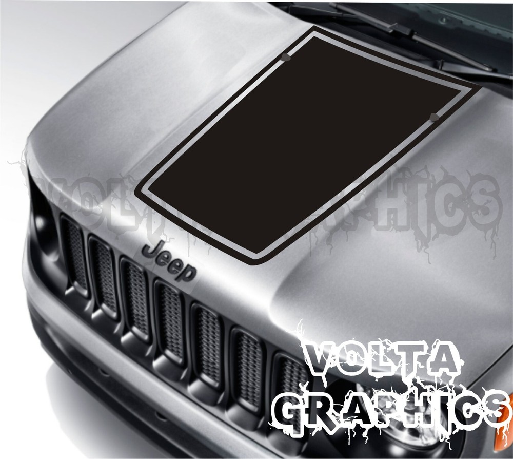 Vinyl Hood Decal for Jeep Renegade 2015-2024 Blackout outlined contour
