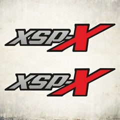 XSP-X decal stickers, black matt red and gray cut design (set)