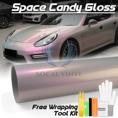 Space Candy Gloss Gray Red Metallic Sticker Decal Car Vinyl Wrap Sheet Film DIY