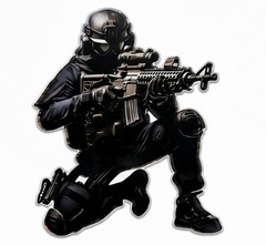 Elite Special Forces Military Soldier Silhouette Decal/Sticker 5″x 5.5″