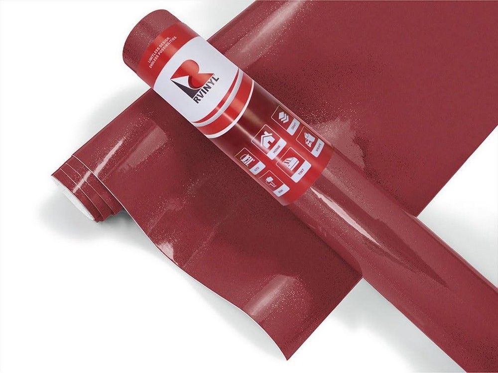 Gloss Red Metallic Vinyl Car Wrap Film 1ft x 1ft Vehicle Sheet Roll