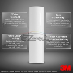 Genuine 3M 2080 Series G10 Gloss White Vinyl Wrap Vehicle Film Decal Bubble Free