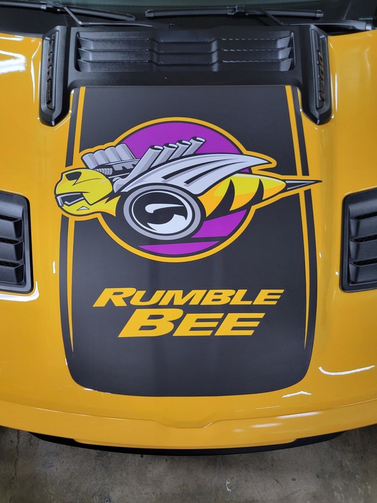 18” Wide decals rumble bee Hood Decal Racing Sport