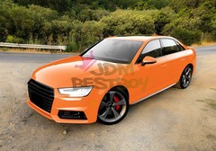 High Gloss Flame Orange Car Vinyl Wrap Sticker Decal Sheet Film DIY Air Release