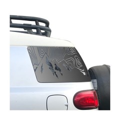 Topographic Map w/mountains Decal for 2007-2014 Toyota FJ Cruiser HT1-TX2