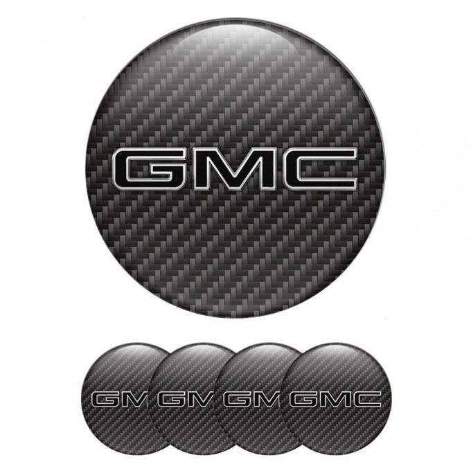 GMC Glossy Stickers 4pcs Decals Resin Badge Wheel Center Caps Logo Models Sizes