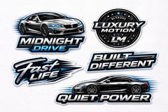 Black And Blue Midnight Drive Car Stickers