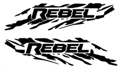 Rebel Bedside Decals, Set Of 2. , 38″x9.5″, Vinyl window decal