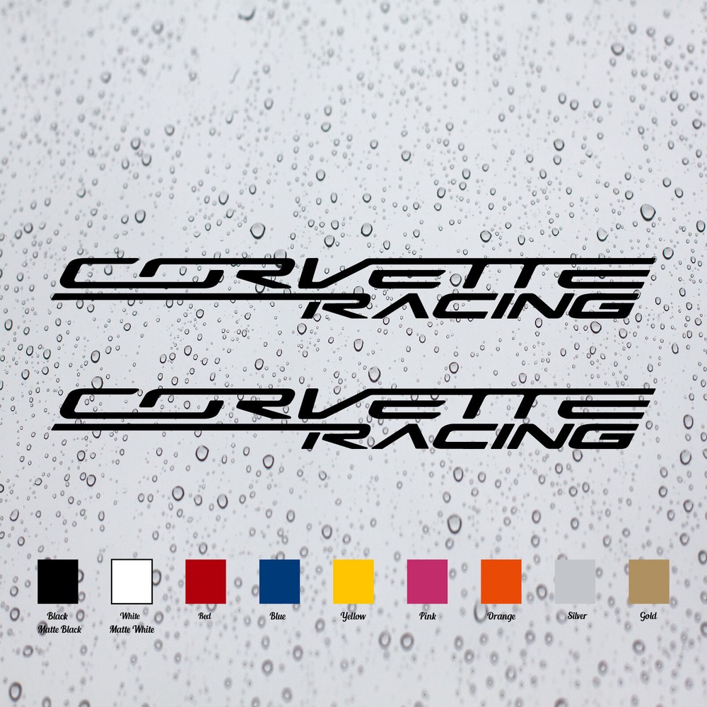 Pair Corvette Racing Decal Vinyl Sticker for Corvette Sport Cars