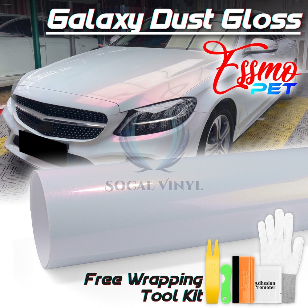 ESSMO PET Galaxy Dust Gloss White Red Auto Car Vehicle Vinyl Wrap Decal Sticker