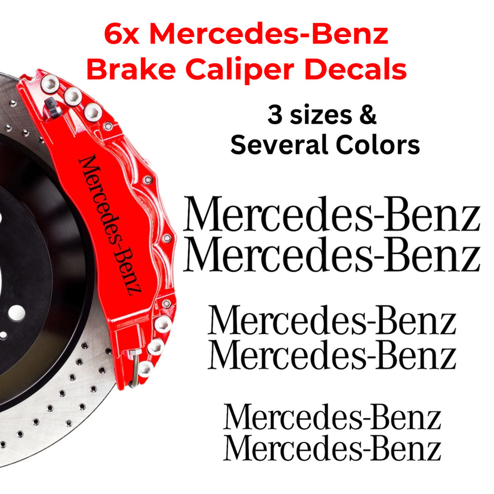 Mercedes-Benz Brake Caliper Decals 4PC Set | Front+Rear High Temp