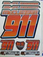 3 Motorcycle Number Name Plate Race Color Decals Sticker MX ATV SX BMX Bike Kart