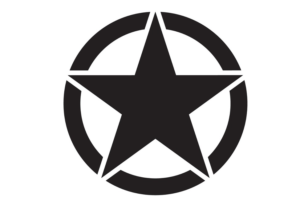 Reflective US Army Military Style Star Decal 13″ Black