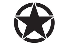 Reflective US Army Military Style Star Decal 13″ Black