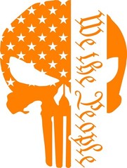 Punisher Skull We the People Patriotic Vinyl Decal Multiple Colors and Sizes