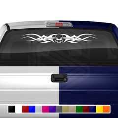 110-01 SKULL Windshield Decal Window Sticker Vinyl Graphic Tribal Skull Design
