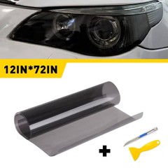 12″X72″ Glossy Headlight Taillight Window Roof Tint Film Light Black Uncut 1-10X