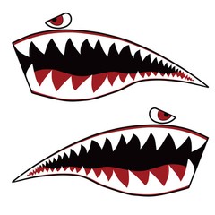 Warhawk Sticker Decal Vinyl Flying Tiger Shark Teeth Fighter 12″ X 6″ War Hawk