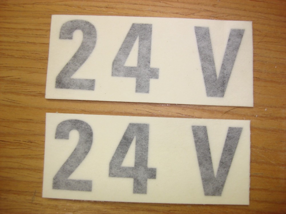 2 each MILITARY DECAL/LABELS “24 V” (Black Letters) M35 M54 M151 M715 M925