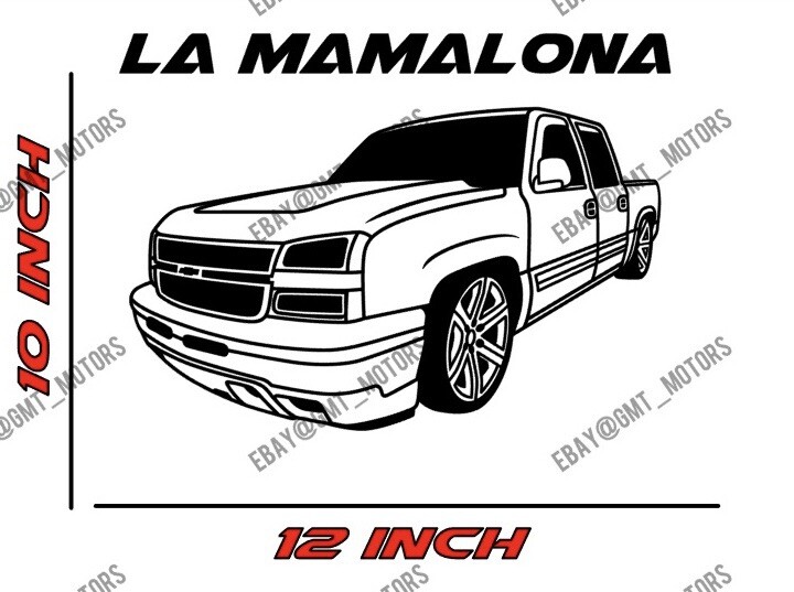 CHEVROLET NBS 4 DOOR LA MAMALONA HIGH QUALITY STICKER DECAL SILVERADO GM TRUCKS