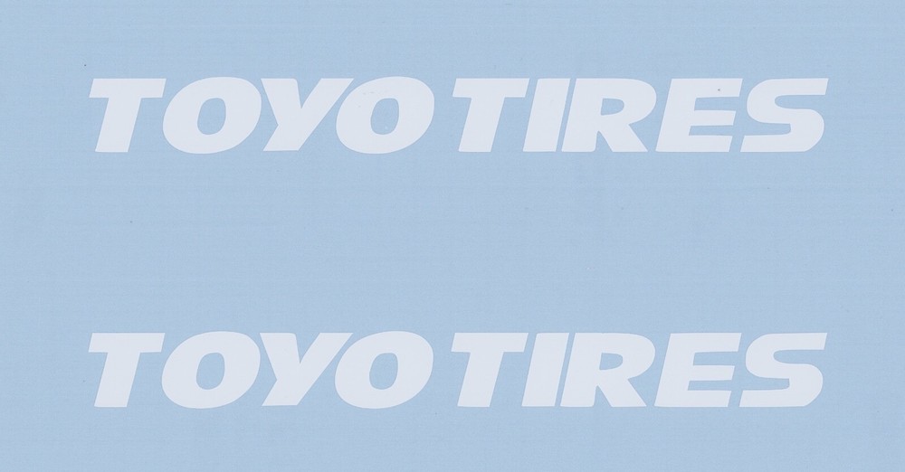 2 New TOYO TIRES 8″ White Decals Stickers Car Show Truck Motorcycle Decal