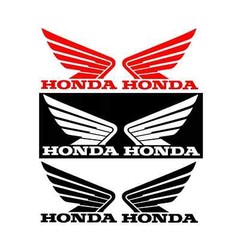 2 HONDA WING LOGO RED DECALS MOTORCYCLE RACING CAR STICKER RIGHT & LEFT SET TWO