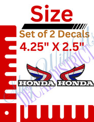 Wing Decal fits Honda Logo gas Tank fuel Sticker Decal water resistant Red blue