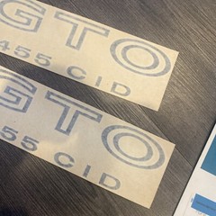 1970/73 GTO 455 BLACK DECALS FENDER 479917