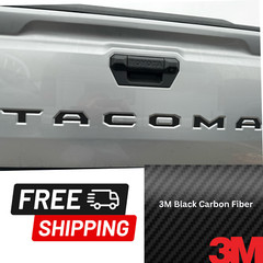 Black Carbon Fiber Vinyl Tailgate Letter Inserts for ’24-’25 Toyota Tacoma