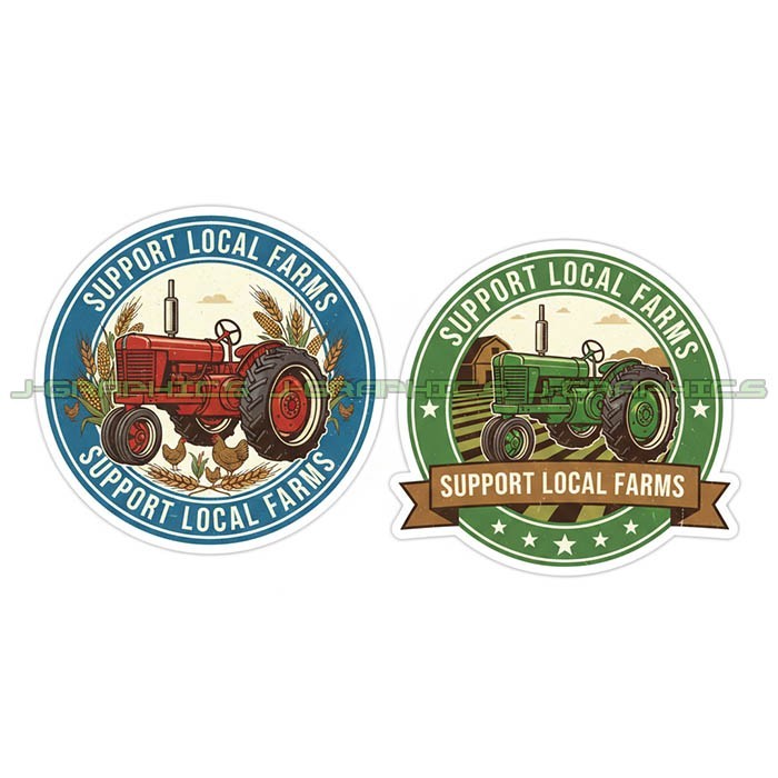 Support Local Farms Vinyl Decal Sticker Farming Agriculture Food 2 Pack E